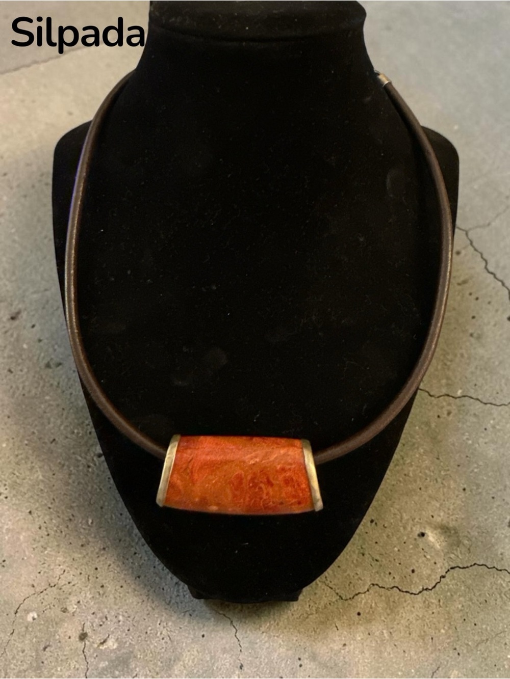 Silpada Genuine Red Sponge Coral Pendant Necklace | Brown Genuine Leather Cord - Picture 1 of 6